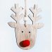 Χριστουγεννιάτικο Ξύλινο Κεφάλι Τάρανδου, με Κόκκινη Μύτη (10cm)